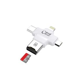 Daytona HC05 4 in 1 Type-C Lightning Usb-A Micro SD Beyaz Kart Okuyucu Adaptör