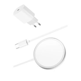 Daytona iPhone 12/12 Pro/ 12 Pro Max/ 12 Mini 5W/5W Uyumlu Kablosuz Wireless Şarj ve 20 W Adaptör Seti