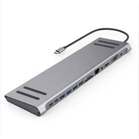 Daytona MST-14U 14 in 1 Stand Özellikli Type-C Hub Usb 3.0-SD/TF-Rj45-HDMI-VGA-USB-C 60 W Dönüştürücü
