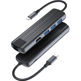 Daytona TC090 Type-C To 3xUsb 3.0 4K Ultra Hd HDMI RJ45 Gigabit Ethernet Pd Şarj Çevirici Adaptör