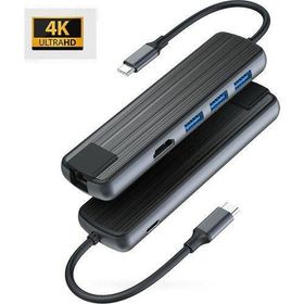 Daytona TC090 Type-C To 3xUsb 3.0 4K Ultra Hd HDMI RJ45 Gigabit Ethernet Pd Şarj Çevirici Adaptör