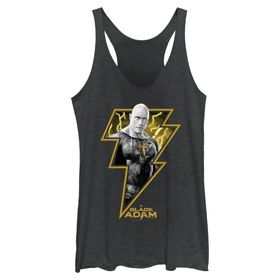 DC COMİCS Black Adam Bolt Headshot Black Heather Kadın Atlet