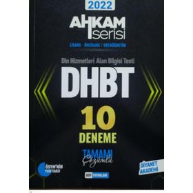 Ddy Yayınları - 2022 DHBT Tüm Adaylar İçin Tamamı Çözümlü 10 Deneme Ahkam Serisi
