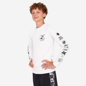 Decathlon 100 Beyaz Slim Fit Uzun Kollu UV Korumalı Çocuk T-Shirt
