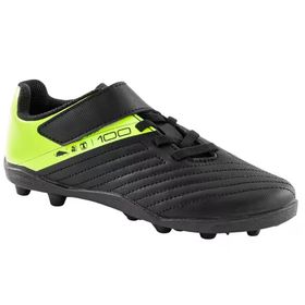Decathlon 100 Easy Ag/Fg Kipsta Siyah Sarı Çocuk Krampon Futbol Ayakkabısı