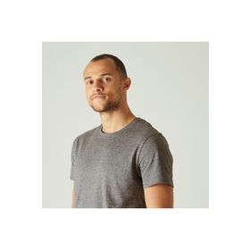 Decathlon 100 Regular Fitness Hafif Antrenman Domyos Gri Erkek Spor T-Shirt