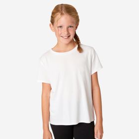 Decathlon 500 Domyos Çocuk Beyaz Pamuklu Spor T-shirt