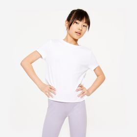 Decathlon 500 Domyos Çocuk Beyaz Pamuklu Spor T-shirt