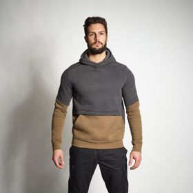 Decathlon 500 Solognac Bej Erkek Kapüşonlu Sweatshirt