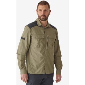 Decathlon 520 Solognac Haki Erkek Uzun Kollu Avcılık Gömleği