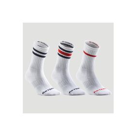Decathlon Artengo RS 500 Uzun Konçlu 3'lü Paket Beyaz Tenis Çorabı