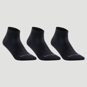 Decathlon Artengo Rs500 Mid 3 Çift Orta Boy Konçlu Siyah Spor Çorabı