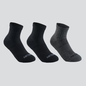 Decathlon Artengo RS500 Siyah Gri 3 Çift Çocuk Orta Boy Konçlu Spor Çorabı