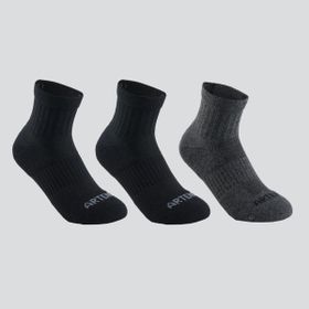Decathlon Artengo RS500 Siyah Gri 3 Çift Çocuk Orta Boy Konçlu Spor Çorabı