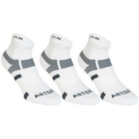 Decathlon Artengo RS560 Orta Boy Konçlu Unisex 3 Çift Beyaz Gri Tenis Çorabı