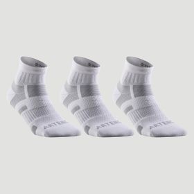 Decathlon Artengo RS560 Orta Boy Konçlu Unisex 3 Çift Beyaz Gri Tenis Çorabı