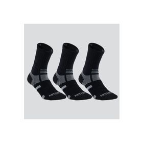 Decathlon Artengo RS560 Uzun Konç Unisex 3 Çift Siyah Gri Tenis Çorabı