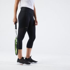 Decathlon Artengo Siyah Hip Ball Kadın 3/4 Tenis Taytı