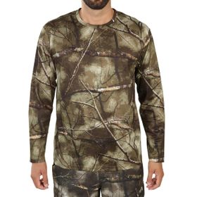 Decathlon Avcılık ve Doğa Gözlemi Treemetic Kamuflaj Desenli 100 Solognac Outdoor Tişört