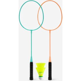 Decathlon BR100 AD Turkuaz Turuncu Yetişkin Badminton Raket Seti