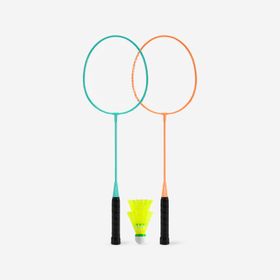 Decathlon BR100 AD Turkuaz Turuncu Yetişkin Badminton Raket Seti