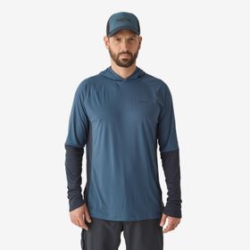 Decathlon Caperlan 500 Balıkçılık Uv Korumalı Mavi Kapüşonlu Uzun Kollu Balıkçı T-shirt