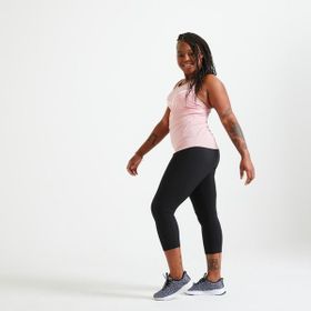 Decathlon Domyos 100 7/8 Fitness Kardiyo Siyah Kadın Spor Taytı