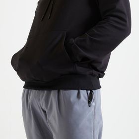 Decathlon Domyos 100 Fitness Kardiyo Erkek Siyah Kapüşonlu Sweatshirt