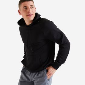 Decathlon Domyos 100 Fitness Kardiyo Erkek Siyah Kapüşonlu Sweatshirt