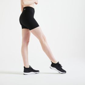Decathlon Domyos 100 Fitness Kardiyo Siyah Kadın Taytlı Kısa Spor Şortu