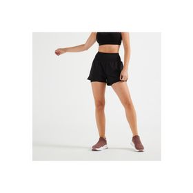Decathlon Domyos 120 Fitness Kardiyo Siyah Kadın Taytlı Spor Şortu