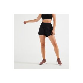 Decathlon Domyos 120 Fitness Kardiyo Siyah Kadın Taytlı Spor Şortu