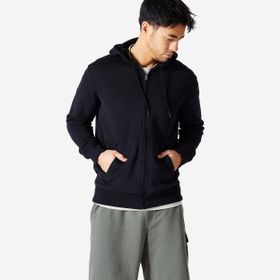 Decathlon Domyos 500 Essentials Fitness Erkek Siyah Kapüşonlu Sweatshirt
