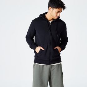 Decathlon Domyos 500 Essentials Fitness Erkek Siyah Kapüşonlu Sweatshirt