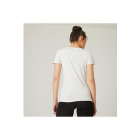 Decathlon Domyos 500 Regular Fitness Hafif Antrenman Beyaz Kadın Spor T-shirt
