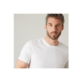 Decathlon Domyos 500 Slim Fitness Hafif Antrenman Erkek Beyaz Spor Tişörtü