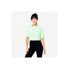 Decathlon Domyos Açık Yeşil Kadın Crop T-Shirt