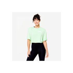 Decathlon Domyos Açık Yeşil Kadın Crop T-Shirt