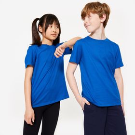Decathlon Domyos Çocuk Mavi Pamuklu Spor T-shirt