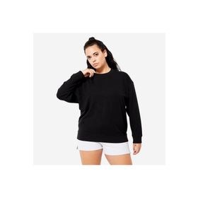 Decathlon Domyos Kadın Siyah Fitness Hafif Antrenman Oversize Sweatshirt
