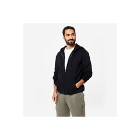 Decathlon Domyos Siyah Kapüşonlu Fermuarlı Erkek Sweatshirt