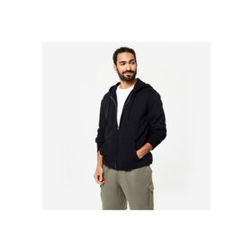 Decathlon Domyos Siyah Kapüşonlu Fermuarlı Erkek Sweatshirt