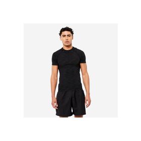 Decathlon Domyos Siyah Kısa Kollu Bisiklet Yaka Spor Kas Geliştirme Erkek T-Shirt