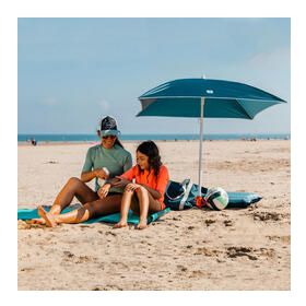 Decathlon Ekotasarımlı SPF50+ Paruv 125 Mavi Kare Plaj Şemsiyesi