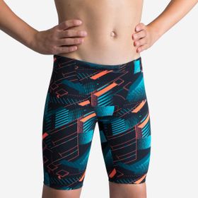 Decathlon Fitib Nabaiji Siyah Kırmızı Turkuaz Çocuk Jammer Mayo