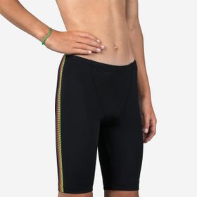 Decathlon Fitib Nabaiji Siyah Neon Sarı Çocuk Jammer Mayo