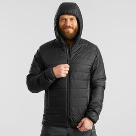 Decathlon Forclaz MT100 Siyah -5 Derece Trekking Kapüşonlu Şişme Erkek Outdoor Mont