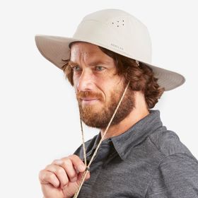 Decathlon Forclaz MT500 Uv Korumalı Bej Outdoor Erkek Trekking Şapkası