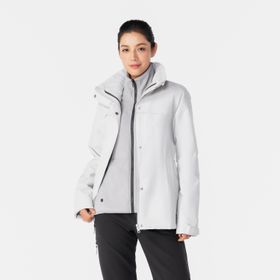 Decathlon Forclaz NH100 Gri 0 Derece Su Geçirmez Kadın Outdoor Kışlık Mont
