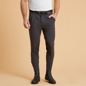 Decathlon Fouganza Erkek Koyu Gri 500 Binicilik Pantolonu
